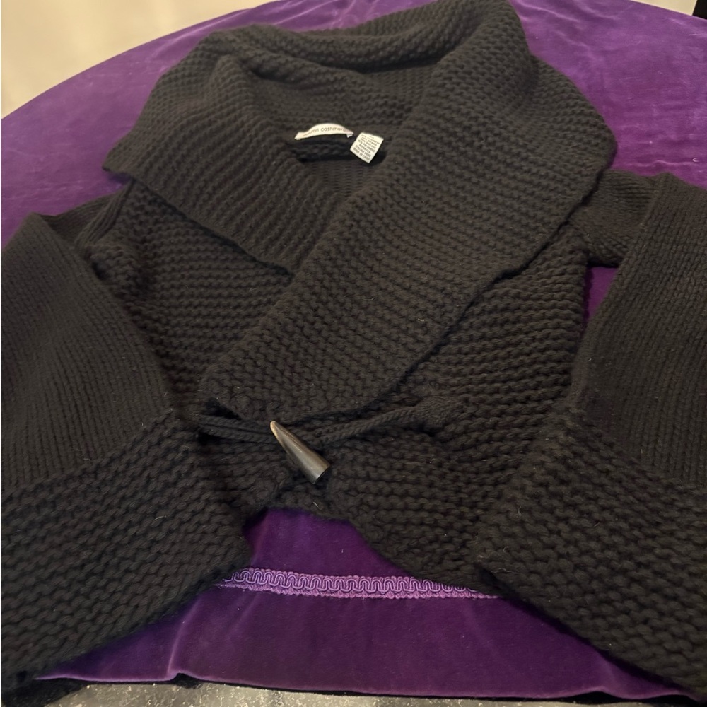 Autumn Cashmere Black Knit Cardigan, XS